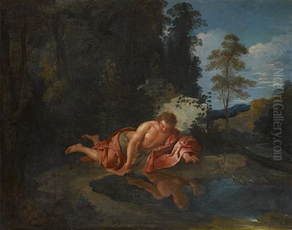 Narcissus Oil Painting by Francois Marot