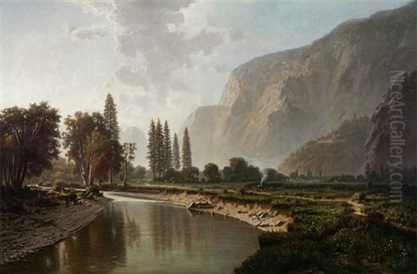 Yosemite Valley Oil Painting by William Lewis Marple