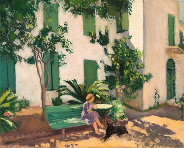 Figures Feasting In A Formal Garden Oil Painting by Albert Marquet