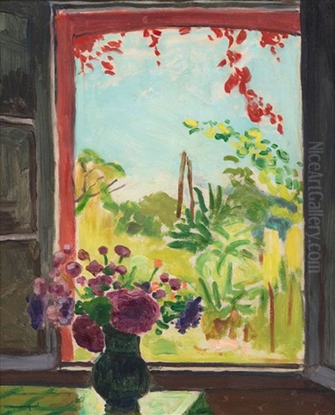 Figures Feasting In A Formal Garden Oil Painting by Albert Marquet