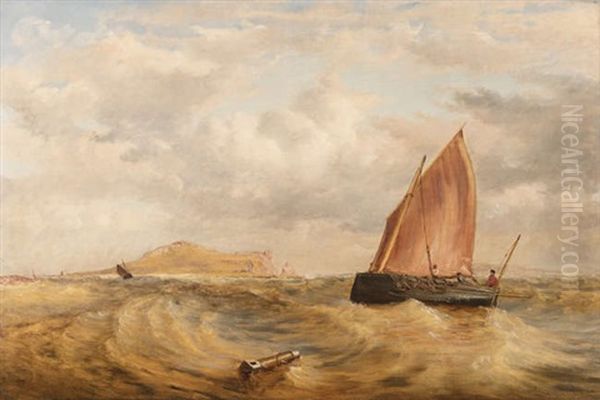 Shipping Off Howth Harbour, Looking Towards Ireland's Eye Oil Painting by James Richard Marquis