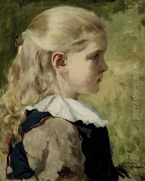 Madchenportrait Oil Painting by Carl von Marr