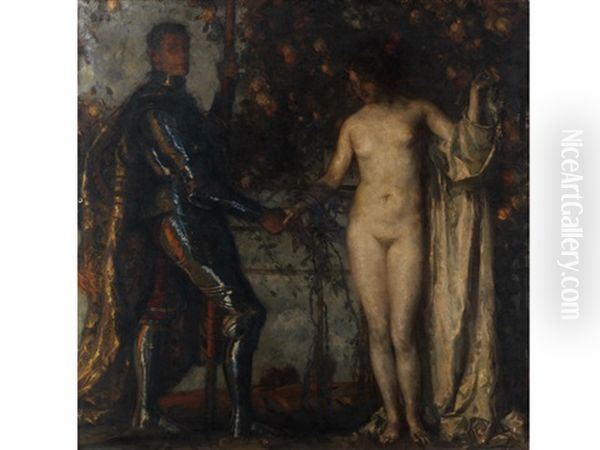 Adam Und Eva In Moderner Auffassung Oil Painting by Carl von Marr