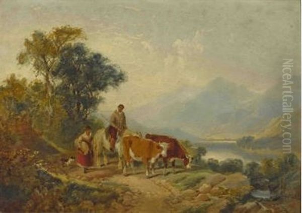 Viehabtrieb Oil Painting by Heinrich Marr