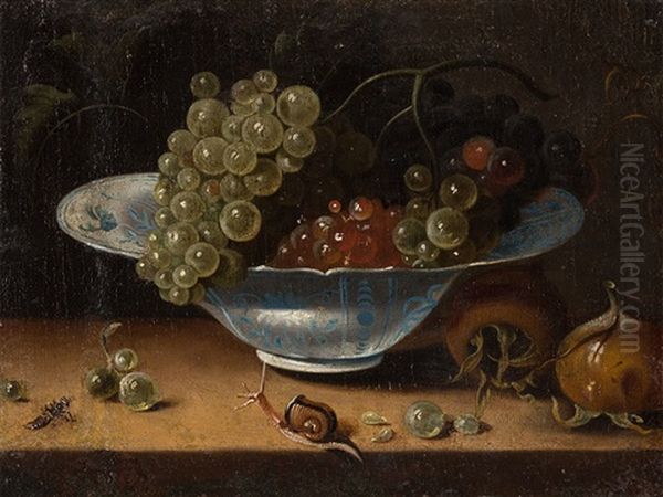 Still Life With Grapes Oil Painting by Jacob Marrel