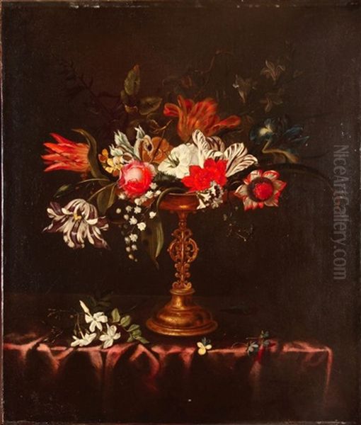 Natura Morta Con Fiori In Vaso Oil Painting by Jacob Marrel