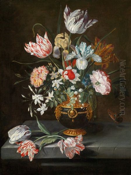 Ein Vanitas-blumenstillleben Oil Painting by Jacob Marrel