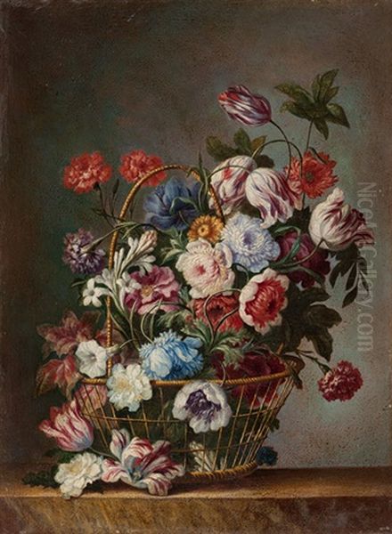 Blumenstillleben (pair) Oil Painting by Jacob Marrel