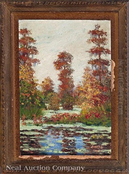 Bayou Sauvage In The Fall On The Old Spanish Trails Oil Painting by Peter Joseph Lawrence Mars