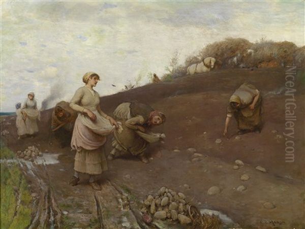 Frauen Bei Der Feldarbeit by Arthur Hardwick Marsh