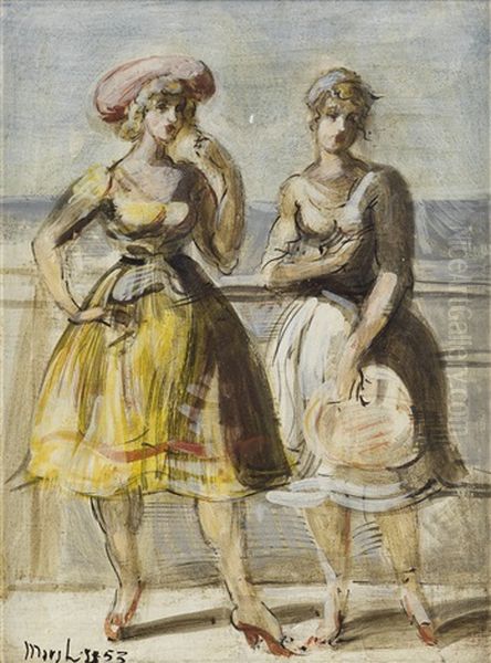 Boardwalk Beauties Oil Painting by Reginald Marsh