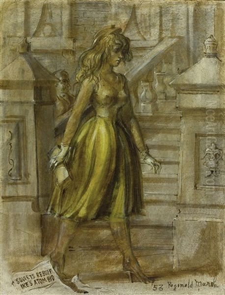 Walking Woman: A Double-sided Painting Oil Painting by Reginald Marsh