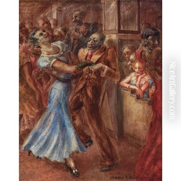 Savoy Ballroom Oil Painting by Reginald Marsh