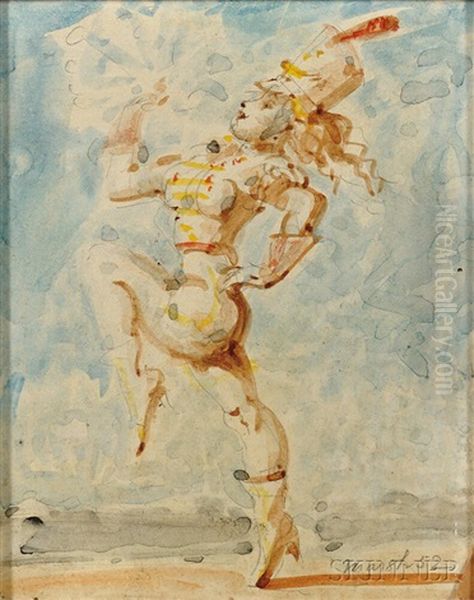 Majorette Oil Painting by Reginald Marsh