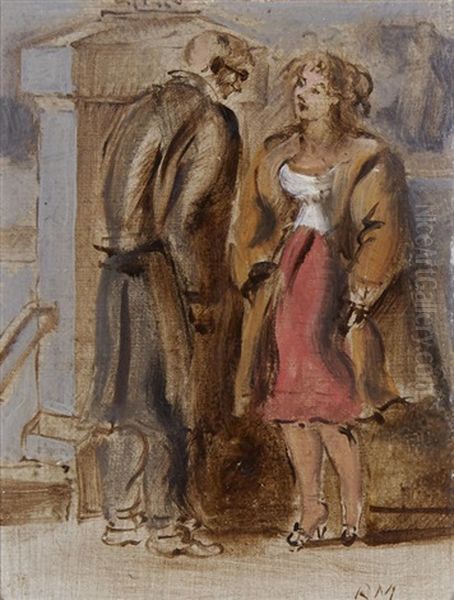 Man And Woman Oil Painting by Reginald Marsh