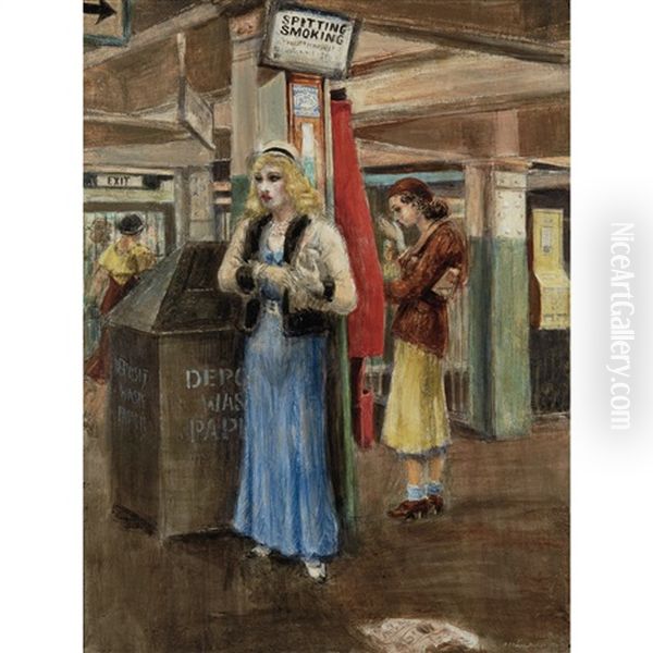 The Date Oil Painting by Reginald Marsh