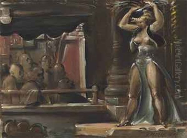 Hudson Burlesk Oil Painting by Reginald Marsh