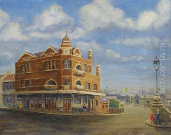 The Montgomery Hotel Pyrmont Oil Painting by Reginald Marsh