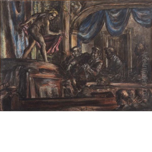 People - Follies No. 2 Oil Painting by Reginald Marsh