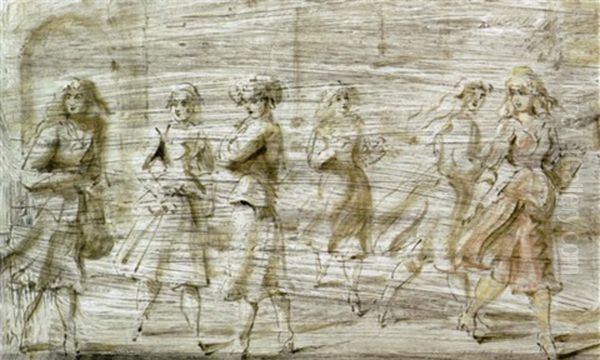 Ladies Walking Oil Painting by Reginald Marsh