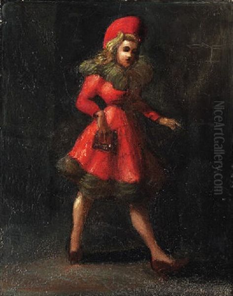 Woman With Red Coat And Hat Oil Painting by Reginald Marsh