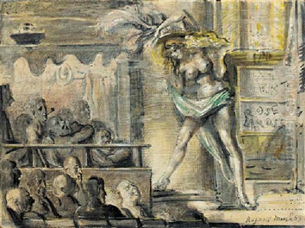 Striptease Oil Painting by Reginald Marsh