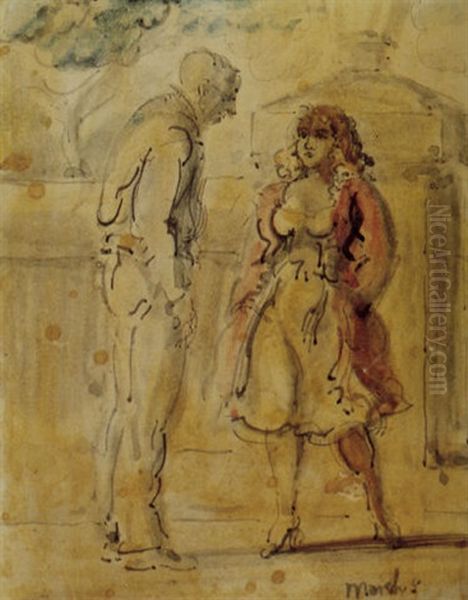 Meeting At The Park Oil Painting by Reginald Marsh