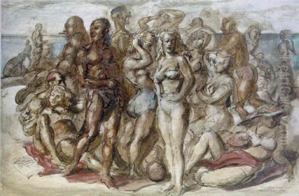 Coney Island Beach, No.2 Oil Painting by Reginald Marsh