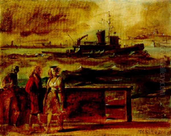 Staten Island Ferry Oil Painting by Reginald Marsh