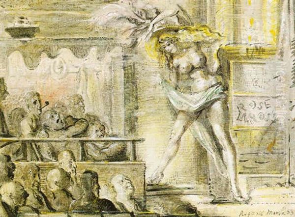 Striptease Oil Painting by Reginald Marsh