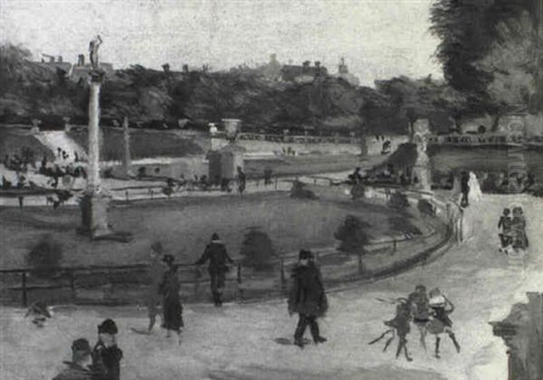 Luxembourg Gardens, Paris Oil Painting by Reginald Marsh