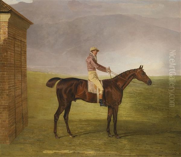 Mr. Henry Vansittart's Chestnut Colt Burleigh With Sam Chifney Up, By The Rubbing-down House At Newmarket Oil Painting by Benjamin Marshall