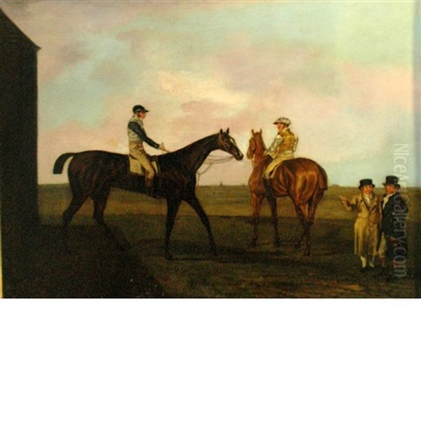 Horses And Riders Oil Painting by Benjamin Marshall