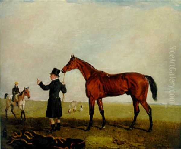 General John Peel's Archibald With A Groom At Newmarket Oil Painting by Benjamin Marshall