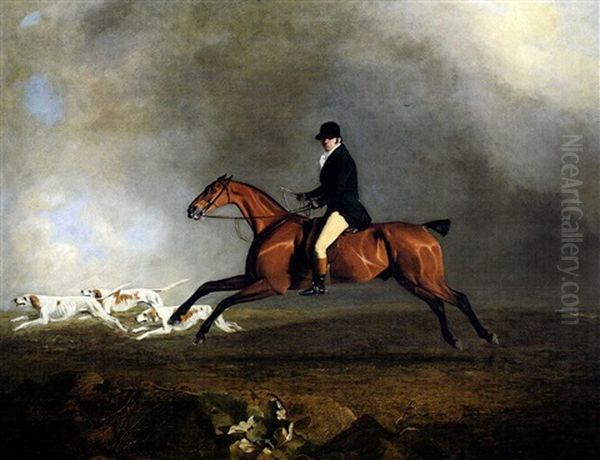 Thomas Mellish On His Hunter 'saucebox' Oil Painting by Benjamin Marshall