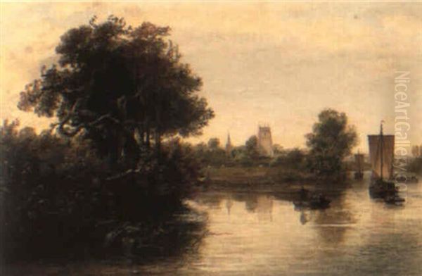 A View On The Thames Oil Painting by Charles Marshall