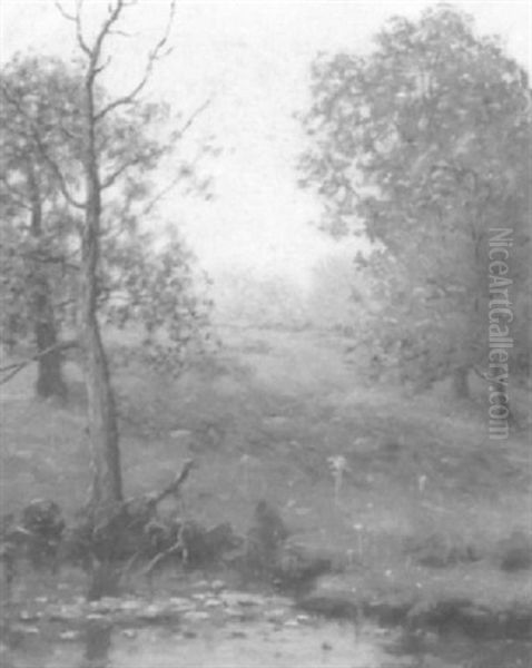 Maryland Landscape With Pond Oil Painting by Clark S. Marshall