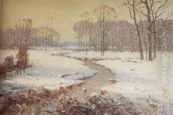 First Snow Oil Painting by Clark S. Marshall