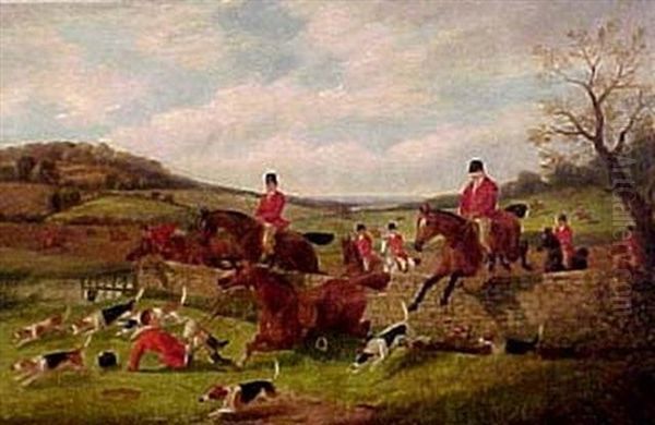 Fox Hunting Scene Oil Painting by Herbert Menzies Marshall