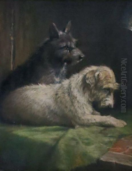 Deux Chiens Oil Painting by John Fitz Marshall