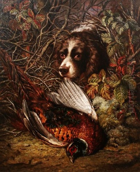 Found In The Brush (+ A Bulldog, Horse And Sleeping Hound, Drawing, Verso) Oil Painting by John Fitz Marshall