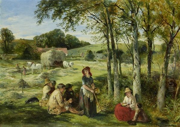 Field Hands At Rest Oil Painting by Thomas Falcon Marshall