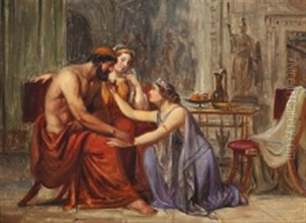 Theseus Der Bedes Udleveret Af Sin Moder Oil Painting by Wilhelm Nicolai Marstrand