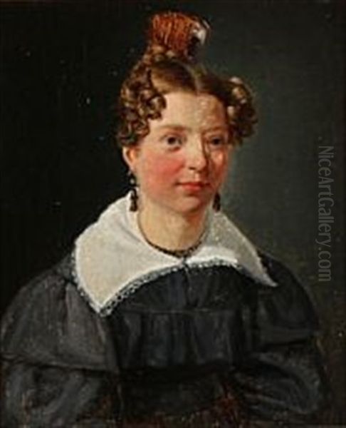 Portrait Of Lone Heilmann Oil Painting by Wilhelm Nicolai Marstrand