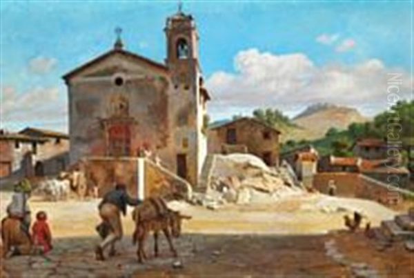 From Olevano Oil Painting by Wilhelm Nicolai Marstrand