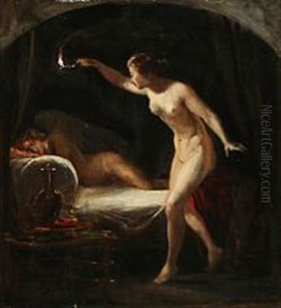 Amor Og Psyke Oil Painting by Wilhelm Nicolai Marstrand