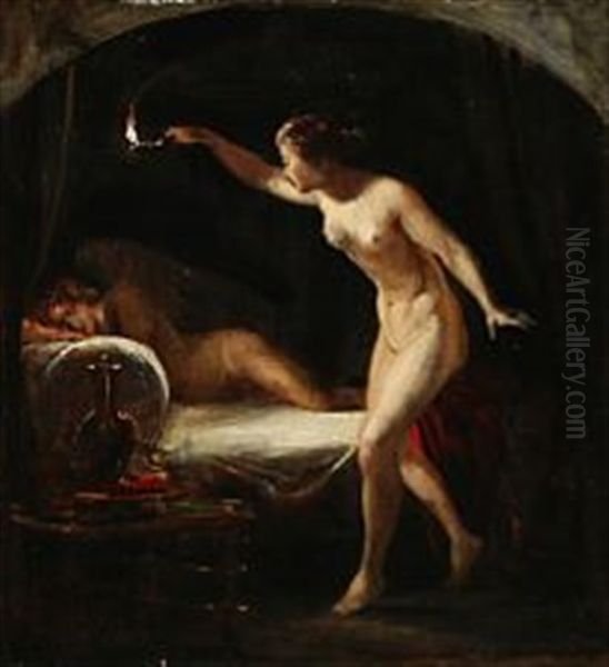 Amor Og Psyke Oil Painting by Wilhelm Nicolai Marstrand