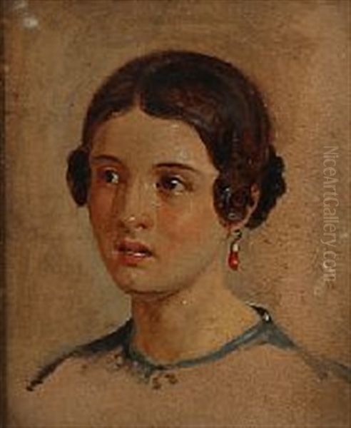 Italian Woman Oil Painting by Wilhelm Nicolai Marstrand