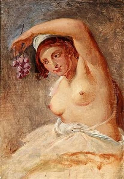 Study Of A Nude Italian Woman Oil Painting by Wilhelm Nicolai Marstrand