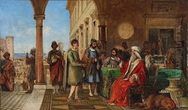 Biblical Parable, Matthew 25, 14-30, The Entrusted Money Oil Painting by Wilhelm Nicolai Marstrand